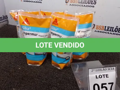 LOTE 057 - 05 IMPERMEABILIZANTES PARA TRATAMENTO DE PAREDE COM 1L MARCA SIKA. (NO ESTADO) ATENÇÃO! FAZER A VISITAÇÃO ANTES DE ARREMATAR, NÃO SABEMOS SE FUNCIONA. LEILÃO NÃO TEM GARANTIA E NEM DEVOLUÇÃO, SUJEITO A POSSÍVEIS AVARIAS VISÍVEIS/OCULTAS E/OU AUSÊNCIA DE COMPONENTES.