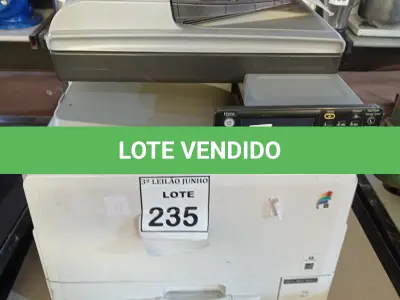 LOTE 235 - 01 IMPRESSORA MULTIFUNCIONAL MODELO MPC305SPF MARCA RICOH. (NO ESTADO) ATENÇÃO! FAZER A VISITAÇÃO ANTES DE ARREMATAR, NÃO SABEMOS SE FUNCIONA, LEILÃO NÃO TEM GARANTIA E NEM DEVOLUÇÃO, SUJEITO A POSSÍVEIS AVARIAS VISÍVEIS/OCULTAS E/OU AUSÊNCIA DE COMPONENTES.