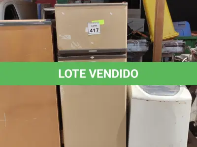 LOTE 417 - 01 GELADEIRA BRASTEMP 220V, 01 GELADEIRA MARCA CONSUL E 01 MÁQUINA DE LAVAR 220V MARCA ELECTROLUX. (NO ESTADO) ATENÇÃO! FAZER A VISITAÇÃO ANTES DE ARREMATAR, NÃO SABEMOS SE FUNCIONA. LEILÃO NÃO TEM GARANTIA E NEM DEVOLUÇÃO, SUJEITO A POSSÍVEIS AVARIAS VISÍVEIS/OCULTAS E/OU AUSÊNCIA DE COMPONENTES.
