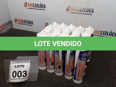 LOTE 003 - 20 ADESIVOS DE SILICONE NEUTRO INCOLOR COM 280ML MARCA OBRIVED.  (NO ESTADO) ATENÇÃO! FAZER A VISITAÇÃO ANTES DE ARREMATAR, NÃO SABEMOS SE FUNCIONA. LEILÃO NÃO TEM GARANTIA E NEM DEVOLUÇÃO, SUJEITO A POSSÍVEIS AVARIAS VISÍVEIS/OCULTAS E/OU AUSÊNCIA DE COMPONENTES.