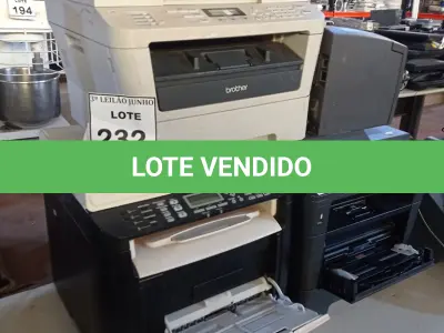 LOTE 232 - 04 IMPRESSORAS DE MARCAS E MODELOS DIVERSOS. (NO ESTADO) ATENÇÃO! FAZER A VISITAÇÃO ANTES DE ARREMATAR, NÃO SABEMOS SE FUNCIONA, LEILÃO NÃO TEM GARANTIA E NEM DEVOLUÇÃO, SUJEITO A POSSÍVEIS AVARIAS VISÍVEIS/OCULTAS E/OU AUSÊNCIA DE COMPONENTES.