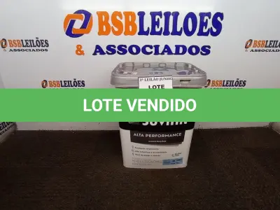 LOTE 149 - 01 GALÃO DE TINTA SUVINIL DE 18L PARA INTERIORES ACABAMENTO FOSCO BRANCO. (NOVO) (NO ESTADO) ATENÇÃO! FAZER A VISITAÇÃO ANTES DE ARREMATAR, NÃO SABEMOS SE FUNCIONA. LEILÃO NÃO TEM GARANTIA E NEM DEVOLUÇÃO, SUJEITO A POSSÍVEIS AVARIAS VISÍVEIS/OCULTAS E/OU AUSÊNCIA DE COMPONENTES.