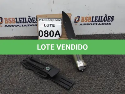 LOTE 080 - FACA TÁTICA IMPORTADA AÇO INOXIDÁVEL CABO  EM POLÍMERO    BAINHA EM POLÍMERO COM AMOLADOR E PEDERNEIRA  TAMANHO TOTAL 26CM PESO 188G JÁ AFIADA. (NO ESTADO) ATENÇÃO! FAZER A VISITAÇÃO ANTES DE ARREMATAR, NÃO SABEMOS SE FUNCIONA, LEILÃO NÃO TEM GARANTIA E NEM DEVOLUÇÃO, SUJEITO A POSSÍVEIS AVARIAS VISÍVEIS/OCULTAS E/OU AUSÊNCIA DE COMPONENTES.  