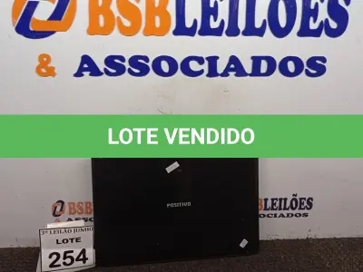 LOTE 254 - 01 NOTEBOOK MARCA POSITIVO. (NO ESTADO) ATENÇÃO! FAZER A VISITAÇÃO ANTES DE ARREMATAR, NÃO SABEMOS SE FUNCIONA, LEILÃO NÃO TEM GARANTIA E NEM DEVOLUÇÃO, SUJEITO A POSSÍVEIS AVARIAS VISÍVEIS/OCULTAS E/OU AUSÊNCIA DE COMPONENTES.