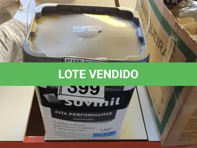 LOTE 399 - 01 GALÃO DE TINTA SUVINIL DE 18L PARA INTERIORES ACABAMENTO FOSCO BRANCO. (NOVO) (NO ESTADO) ATENÇÃO! FAZER A VISITAÇÃO ANTES DE ARREMATAR, NÃO SABEMOS SE FUNCIONA. LEILÃO NÃO TEM GARANTIA E NEM DEVOLUÇÃO, SUJEITO A POSSÍVEIS AVARIAS VISÍVEIS/OCULTAS E/OU AUSÊNCIA DE COMPONENTES.