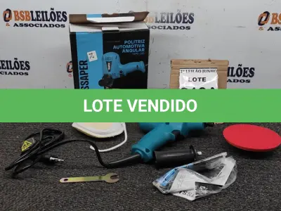LOTE 210 - POLITRIZ AUTOMOTIVA ANGULAR  700W 6VELOCIDADES 600-4000RPM 220V COM PUNHO, CHAVE, DISCO E BOINA DE LÃ. (NO ESTADO) ATENÇÃO! FAZER A VISITAÇÃO ANTES DE ARREMATAR, NÃO SABEMOS SE FUNCIONA, LEILÃO NÃO TEM GARANTIA E NEM DEVOLUÇÃO, SUJEITO A POSSÍVEIS AVARIAS VISÍVEIS/OCULTAS E/OU AUSÊNCIA DE COMPONENTES. 