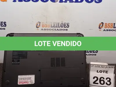 LOTE 263 - 01 NOTEBOOK MARCA HP. (NO ESTADO) ATENÇÃO! FAZER A VISITAÇÃO ANTES DE ARREMATAR, NÃO SABEMOS SE FUNCIONA, LEILÃO NÃO TEM GARANTIA E NEM DEVOLUÇÃO, SUJEITO A POSSÍVEIS AVARIAS VISÍVEIS/OCULTAS E/OU AUSÊNCIA DE COMPONENTES.