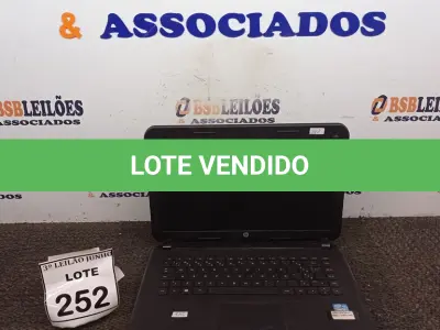 LOTE 252 - 01 NOTEBOOK MARCA HP. (NO ESTADO) ATENÇÃO! FAZER A VISITAÇÃO ANTES DE ARREMATAR, NÃO SABEMOS SE FUNCIONA, LEILÃO NÃO TEM GARANTIA E NEM DEVOLUÇÃO, SUJEITO A POSSÍVEIS AVARIAS VISÍVEIS/OCULTAS E/OU AUSÊNCIA DE COMPONENTES.