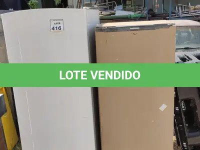 LOTE 416 - 02 GELADEIRAS PARA RETIRADA DE PEÇAS. (NO ESTADO) ATENÇÃO! FAZER A VISITAÇÃO ANTES DE ARREMATAR, NÃO SABEMOS SE FUNCIONA, LEILÃO NÃO TEM GARANTIA E NEM DEVOLUÇÃO, SUJEITO A POSSÍVEIS AVARIAS VISÍVEIS/OCULTAS E/OU AUSÊNCIA DE COMPONENTES.