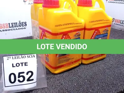LOTE 052 - 04 ADITIVOS PLASTIFICANTE PARA ARGAMASSA DE ASSENTAMENTO E REBOCO COM 3,6L MARCA SIKA.  (NO ESTADO) ATENÇÃO! FAZER A VISITAÇÃO ANTES DE ARREMATAR, NÃO SABEMOS SE FUNCIONA. LEILÃO NÃO TEM GARANTIA E NEM DEVOLUÇÃO, SUJEITO A POSSÍVEIS AVARIAS VISÍVEIS/OCULTAS E/OU AUSÊNCIA DE COMPONENTES.