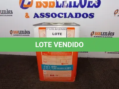 LOTE 124 - 01 LATA DE TINTA BASE C DELANIL IQUINE 18 L. (NO ESTADO) ATENÇÃO! FAZER A VISITAÇÃO ANTES DE ARREMATAR, NÃO SABEMOS SE FUNCIONA. LEILÃO NÃO TEM GARANTIA E NEM DEVOLUÇÃO, SUJEITO A POSSÍVEIS AVARIAS VISÍVEIS/OCULTAS E/OU AUSÊNCIA DE COMPONENTES.