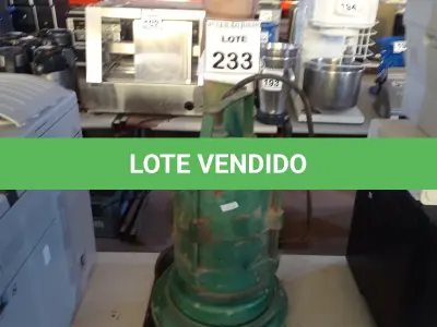 LOTE 233 - 01 BOMBA D’AGUA TRIFÁSICA. (NO ESTADO) ATENÇÃO! FAZER A VISITAÇÃO ANTES DE ARREMATAR, NÃO SABEMOS SE FUNCIONA, LEILÃO NÃO TEM GARANTIA E NEM DEVOLUÇÃO, SUJEITO A POSSÍVEIS AVARIAS VISÍVEIS/OCULTAS E/OU AUSÊNCIA DE COMPONENTES.