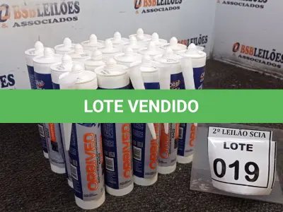 LOTE 019 - 20 ADESIVOS DE SILICONE NEUTRO INCOLOR COM 280ML MARCA OBRIVED.  (NO ESTADO) ATENÇÃO! FAZER A VISITAÇÃO ANTES DE ARREMATAR, NÃO SABEMOS SE FUNCIONA. LEILÃO NÃO TEM GARANTIA E NEM DEVOLUÇÃO, SUJEITO A POSSÍVEIS AVARIAS VISÍVEIS/OCULTAS E/OU AUSÊNCIA DE COMPONENTES.