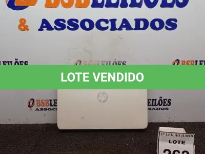 LOTE 263 - 01 NOTEBOOK MARCA HP. (NO ESTADO) ATENÇÃO! FAZER A VISITAÇÃO ANTES DE ARREMATAR, NÃO SABEMOS SE FUNCIONA, LEILÃO NÃO TEM GARANTIA E NEM DEVOLUÇÃO, SUJEITO A POSSÍVEIS AVARIAS VISÍVEIS/OCULTAS E/OU AUSÊNCIA DE COMPONENTES.