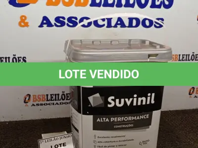 LOTE 205 - 01 GALÃO DE TINTA SUVINIL DE 18L PARA INTERIORES ACABAMENTO FOSCO BRANCO. (NOVO) (NO ESTADO) ATENÇÃO! FAZER A VISITAÇÃO ANTES DE ARREMATAR, NÃO SABEMOS SE FUNCIONA. LEILÃO NÃO TEM GARANTIA E NEM DEVOLUÇÃO, SUJEITO A POSSÍVEIS AVARIAS VISÍVEIS/OCULTAS E/OU AUSÊNCIA DE COMPONENTES.
