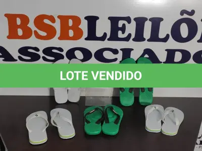 LOTE 027 - 05 PARES DE SANDÁLIAS HAVAIANAS NUMERAÇÕES 37, 39 E 41. (NO ESTADO) ATENÇÃO! FAZER A VISITAÇÃO ANTES DE ARREMATAR, NÃO SABEMOS SE FUNCIONA. LEILÃO NÃO TEM GARANTIA E NEM DEVOLUÇÃO, SUJEITO A POSSÍVEIS AVARIAS VISÍVEIS/OCULTAS E/OU AUSÊNCIA DE COMPONENTES.