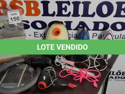 LOTE 150 - 02 FERROS DE PASSAR, 02 SECADORES DE CABELO, 01 BALANÇA DIGITAL, 01 CHAPINHA, 01 ASPIRADOR DE PÓ E 01 APARELHO DE LABORATÓRIO. (NO ESTADO) ATENÇÃO! FAZER A VISITAÇÃO ANTES DE ARREMATAR, NÃO SABEMOS SE FUNCIONA. LEILÃO NÃO TEM GARANTIA E NEM DEVOLUÇÃO, SUJEITO A POSSÍVEIS AVARIAS VISÍVEIS/OCULTAS E/OU AUSÊNCIA DE COMPONENTES.