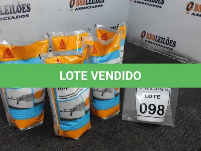 LOTE 098 - 05 IMPERMEABILIZANTES PARA TRATAMENTO DE PAREDE COM 1L MARCA SIKA. (NO ESTADO) ATENÇÃO! FAZER A VISITAÇÃO ANTES DE ARREMATAR, NÃO SABEMOS SE FUNCIONA. LEILÃO NÃO TEM GARANTIA E NEM DEVOLUÇÃO, SUJEITO A POSSÍVEIS AVARIAS VISÍVEIS/OCULTAS E/OU AUSÊNCIA DE COMPONENTES.