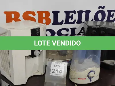 LOTE 214 - 02 PURIFICADORES DE ÁGUA E 02 UMIDIFICADORES. (NO ESTADO) ATENÇÃO! FAZER A VISITAÇÃO ANTES DE ARREMATAR, NÃO SABEMOS SE FUNCIONA. LEILÃO NÃO TEM GARANTIA E NEM DEVOLUÇÃO, SUJEITO A POSSÍVEIS AVARIAS VISÍVEIS/OCULTAS E/OU AUSÊNCIA DE COMPONENTES.