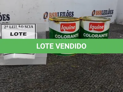 LOTE 111 - 02 COLORANTES A BASE DE ÁGUA COM 900ML NA COR AMARELA MARCA IQUINE.  (NO ESTADO) ATENÇÃO! FAZER A VISITAÇÃO ANTES DE ARREMATAR, NÃO SABEMOS SE FUNCIONA. LEILÃO NÃO TEM GARANTIA E NEM DEVOLUÇÃO, SUJEITO A POSSÍVEIS AVARIAS VISÍVEIS/OCULTAS E/OU AUSÊNCIA DE COMPONENTES.