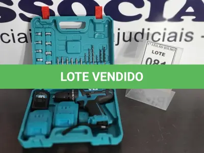 LOTE 081 - 01 PARAFUSADEIRA MARCA YQ 48V. (NO ESTADO) ATENÇÃO! FAZER A VISITAÇÃO ANTES DE ARREMATAR, NÃO SABEMOS SE FUNCIONA. LEILÃO NÃO TEM GARANTIA E NEM DEVOLUÇÃO, SUJEITO A POSSÍVEIS AVARIAS VISÍVEIS/OCULTAS E/OU AUSÊNCIA DE COMPONENTES.