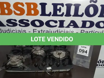 LOTE 094 - 01 COOKTOP 05 BOCAS MARCA SUGGAR. (NO ESTADO) ATENÇÃO! FAZER A VISITAÇÃO ANTES DE ARREMATAR, NÃO SABEMOS SE FUNCIONA. LEILÃO NÃO TEM GARANTIA E NEM DEVOLUÇÃO, SUJEITO A POSSÍVEIS AVARIAS VISÍVEIS/OCULTAS E/OU AUSÊNCIA DE COMPONENTES.