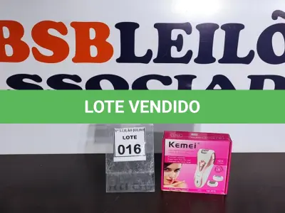 LOTE 016 - 01 DEPILADOR ELÉTRICO.  (NO ESTADO) ATENÇÃO! FAZER A VISITAÇÃO ANTES DE ARREMATAR, NÃO SABEMOS SE FUNCIONA. LEILÃO NÃO TEM GARANTIA E NEM DEVOLUÇÃO, SUJEITO A POSSÍVEIS AVARIAS VISÍVEIS/OCULTAS E/OU AUSÊNCIA DE COMPONENTES.