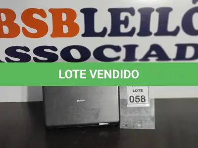 LOTE 058 - 01 NOTEBOOK MARCA VECTOR.  (NO ESTADO) ATENÇÃO! FAZER A VISITAÇÃO ANTES DE ARREMATAR, NÃO SABEMOS SE FUNCIONA. LEILÃO NÃO TEM GARANTIA E NEM DEVOLUÇÃO, SUJEITO A POSSÍVEIS AVARIAS VISÍVEIS/OCULTAS E/OU AUSÊNCIA DE COMPONENTES.
