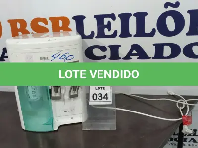 LOTE 034 - 01 PURIFICADOR DE ÁGUA. (NO ESTADO) ATENÇÃO! FAZER A VISITAÇÃO ANTES DE ARREMATAR, NÃO SABEMOS SE FUNCIONA. LEILÃO NÃO TEM GARANTIA E NEM DEVOLUÇÃO, SUJEITO A POSSÍVEIS AVARIAS VISÍVEIS/OCULTAS E/OU AUSÊNCIA DE COMPONENTES.