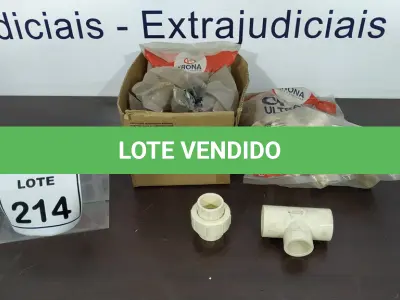 LOTE 214 - 01 LOTE COM VÁRIOS TÊ MISTURADOR E UNIÕES CPVC MEDIDAS DIVERSAS. (NO ESTADO) ATENÇÃO! FAZER A VISITAÇÃO ANTES DE ARREMATAR, NÃO SABEMOS SE FUNCIONA. LEILÃO NÃO TEM GARANTIA E NEM DEVOLUÇÃO, SUJEITO A POSSÍVEIS AVARIAS VISÍVEIS/OCULTAS E/OU AUSÊNCIA DE COMPONENTES.