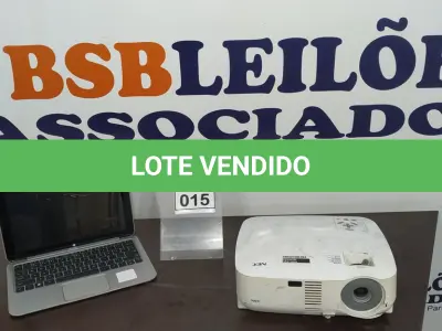 LOTE 015 - 01 NOTEBOOK MARCA HP E 01 PROJETOR MARCA NEC. (NO ESTADO) ATENÇÃO! FAZER A VISITAÇÃO ANTES DE ARREMATAR, NÃO SABEMOS SE FUNCIONA. LEILÃO NÃO TEM GARANTIA E NEM DEVOLUÇÃO, SUJEITO A POSSÍVEIS AVARIAS VISÍVEIS/OCULTAS E/OU AUSÊNCIA DE COMPONENTES.