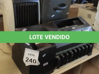 LOTE 240 - 01 FRAGMENTADORA DE PAPEL, 01 MÁQUINA DE CONTAR MOEDAS E 01 UMIDIFICADOR MARCA CADENCE. (NO ESTADO) ATENÇÃO! FAZER A VISITAÇÃO ANTES DE ARREMATAR, NÃO SABEMOS SE FUNCIONA. LEILÃO NÃO TEM GARANTIA E NEM DEVOLUÇÃO, SUJEITO A POSSÍVEIS AVARIAS VISÍVEIS/OCULTAS E/OU AUSÊNCIA DE COMPONENTES.