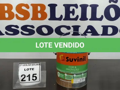 LOTE 215 - 01 LATA DE TINTA ESMALTE DE 3,6L NA COR BRILHANTE AMARELO OURO MARCA SUVINIL. (NO ESTADO) ATENÇÃO! FAZER A VISITAÇÃO ANTES DE ARREMATAR, NÃO SABEMOS SE FUNCIONA. LEILÃO NÃO TEM GARANTIA E NEM DEVOLUÇÃO, SUJEITO A POSSÍVEIS AVARIAS VISÍVEIS/OCULTAS E/OU AUSÊNCIA DE COMPONENTES.