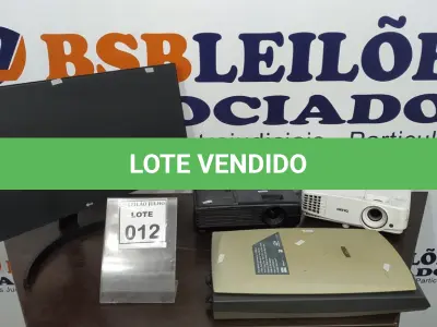LOTE 012 - 02 PROJETORES, 01 SCANNER DE MESA E 01 MONITOR MARCA LG. (NO ESTADO) ATENÇÃO! FAZER A VISITAÇÃO ANTES DE ARREMATAR, NÃO SABEMOS SE FUNCIONA. LEILÃO NÃO TEM GARANTIA E NEM DEVOLUÇÃO, SUJEITO A POSSÍVEIS AVARIAS VISÍVEIS/OCULTAS E/OU AUSÊNCIA DE COMPONENTES.