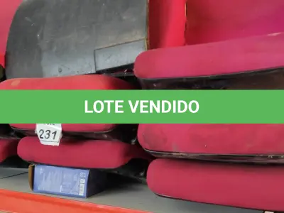 LOTE 231 - 10 POLTRONAS DE AUDITÓRIO NA COR VERMELHA. (NO ESTADO) ATENÇÃO! FAZER A VISITAÇÃO ANTES DE ARREMATAR, NÃO SABEMOS SE FUNCIONA. LEILÃO NÃO TEM GARANTIA E NEM DEVOLUÇÃO, SUJEITO A POSSÍVEIS AVARIAS VISÍVEIS/OCULTAS E/OU AUSÊNCIA DE COMPONENTES.