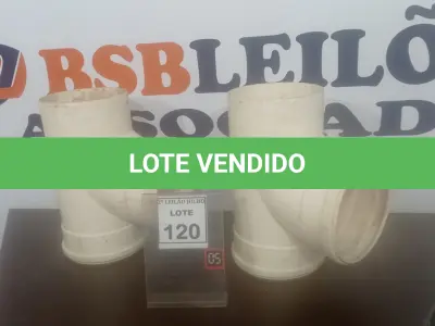 LOTE 120 - 02 TÊ DE ESGOTO DN 200. (NO ESTADO) ATENÇÃO! FAZER A VISITAÇÃO ANTES DE ARREMATAR, NÃO SABEMOS SE FUNCIONA. LEILÃO NÃO TEM GARANTIA E NEM DEVOLUÇÃO, SUJEITO A POSSÍVEIS AVARIAS VISÍVEIS/OCULTAS E/OU AUSÊNCIA DE COMPONENTES.