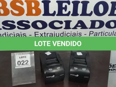 LOTE 022 - 02 IMPRESSORAS DE CUPOM MARCA BEMATECH. (NO ESTADO) ATENÇÃO! FAZER A VISITAÇÃO ANTES DE ARREMATAR, NÃO SABEMOS SE FUNCIONA. LEILÃO NÃO TEM GARANTIA E NEM DEVOLUÇÃO, SUJEITO A POSSÍVEIS AVARIAS VISÍVEIS/OCULTAS E/OU AUSÊNCIA DE COMPONENTES.