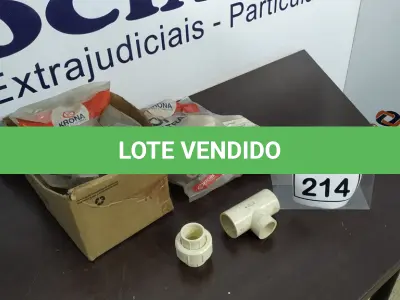 LOTE 214 - 01 LOTE COM VÁRIOS TÊ MISTURADOR E UNIÕES CPVC MEDIDAS DIVERSAS. (NO ESTADO) ATENÇÃO! FAZER A VISITAÇÃO ANTES DE ARREMATAR, NÃO SABEMOS SE FUNCIONA. LEILÃO NÃO TEM GARANTIA E NEM DEVOLUÇÃO, SUJEITO A POSSÍVEIS AVARIAS VISÍVEIS/OCULTAS E/OU AUSÊNCIA DE COMPONENTES.