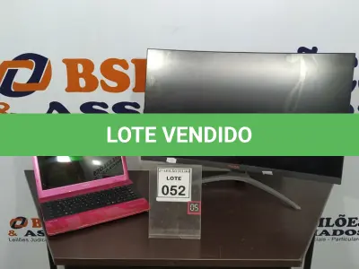 LOTE 052 - 01 MONITOR CURVO LCD MARCA AGON E 01 NOTEBOOK MARCA SONY. (NO ESTADO) ATENÇÃO! FAZER A VISITAÇÃO ANTES DE ARREMATAR, NÃO SABEMOS SE FUNCIONA. LEILÃO NÃO TEM GARANTIA E NEM DEVOLUÇÃO, SUJEITO A POSSÍVEIS AVARIAS VISÍVEIS/OCULTAS E/OU AUSÊNCIA DE COMPONENTES.