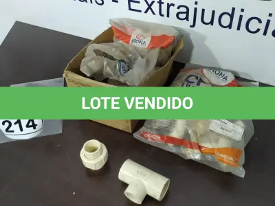 LOTE 214 - 01 LOTE COM VÁRIOS TÊ MISTURADOR E UNIÕES CPVC MEDIDAS DIVERSAS. (NO ESTADO) ATENÇÃO! FAZER A VISITAÇÃO ANTES DE ARREMATAR, NÃO SABEMOS SE FUNCIONA. LEILÃO NÃO TEM GARANTIA E NEM DEVOLUÇÃO, SUJEITO A POSSÍVEIS AVARIAS VISÍVEIS/OCULTAS E/OU AUSÊNCIA DE COMPONENTES.