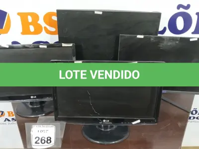 LOTE 268 - 02 MONITORES LCD FLATRON E 02 MONITORES ALIENWARE. (NO ESTADO) ATENÇÃO! FAZER A VISITAÇÃO ANTES DE ARREMATAR, NÃO SABEMOS SE FUNCIONA. LEILÃO NÃO TEM GARANTIA E NEM DEVOLUÇÃO, SUJEITO A POSSÍVEIS AVARIAS VISÍVEIS/OCULTAS E/OU AUSÊNCIA DE COMPONENTES.