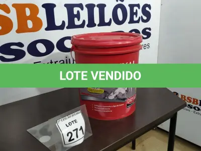 LOTE 271 - 01 GALÃO DE 18L DE ADITIVO PLASTIFICANTE PARA ARGAMASSA MARCA DRYKAL. (NOVO) (NO ESTADO) ATENÇÃO! FAZER A VISITAÇÃO ANTES DE ARREMATAR, NÃO SABEMOS SE FUNCIONA. LEILÃO NÃO TEM GARANTIA E NEM DEVOLUÇÃO, SUJEITO A POSSÍVEIS AVARIAS VISÍVEIS/OCULTAS E/OU AUSÊNCIA DE COMPONENTES.