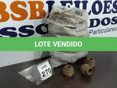 LOTE 270 - 79 UNIÕES HIDRÁULICAS DE 40MM. (NO ESTADO) ATENÇÃO! FAZER A VISITAÇÃO ANTES DE ARREMATAR, NÃO SABEMOS SE FUNCIONA. LEILÃO NÃO TEM GARANTIA E NEM DEVOLUÇÃO, SUJEITO A POSSÍVEIS AVARIAS VISÍVEIS/OCULTAS E/OU AUSÊNCIA DE COMPONENTES.