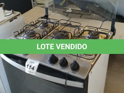 LOTE 114 - 01 FOGÃO 05 BOCAS BRASTEMP BIVOLT. (NO ESTADO EM QUE SE ENCONTRA. SUJEITO A AVARIAS OCULTAS/VISÍVEIS.)  AV9842K