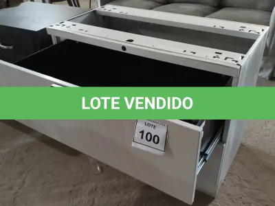LOTE 100 - 01 GAVETEIRO EM AÇO COM 02 GAVETAS. (NO ESTADO EM QUE SE ENCONTRA. SUJEITO A AVARIAS OCULTAS/VISÍVEIS.)
