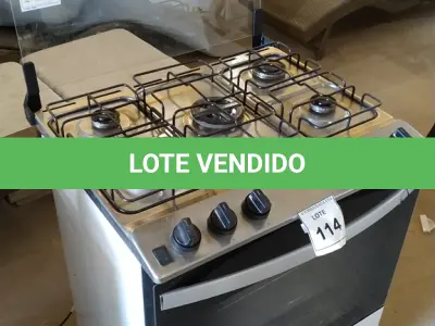 LOTE 114 - 01 FOGÃO 05 BOCAS BRASTEMP BIVOLT. (NO ESTADO EM QUE SE ENCONTRA. SUJEITO A AVARIAS OCULTAS/VISÍVEIS.)  AV9842K