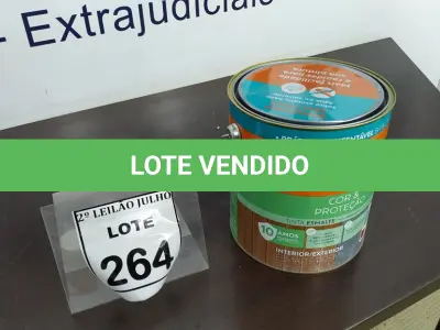 LOTE 264 - 01 LATA DE TINTA ESMALTE DE 3,6L NA COR BRILHANTE VERMELHO MARCA SUVINIL. (NO ESTADO) ATENÇÃO! FAZER A VISITAÇÃO ANTES DE ARREMATAR, NÃO SABEMOS SE FUNCIONA. LEILÃO NÃO TEM GARANTIA E NEM DEVOLUÇÃO, SUJEITO A POSSÍVEIS AVARIAS VISÍVEIS/OCULTAS E/OU AUSÊNCIA DE COMPONENTES.