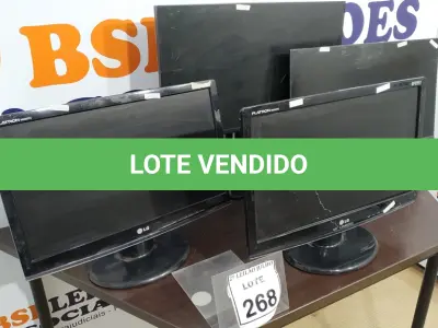 LOTE 268 - 02 MONITORES LCD FLATRON E 02 MONITORES ALIENWARE. (NO ESTADO) ATENÇÃO! FAZER A VISITAÇÃO ANTES DE ARREMATAR, NÃO SABEMOS SE FUNCIONA. LEILÃO NÃO TEM GARANTIA E NEM DEVOLUÇÃO, SUJEITO A POSSÍVEIS AVARIAS VISÍVEIS/OCULTAS E/OU AUSÊNCIA DE COMPONENTES.