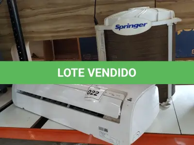 LOTE 022 - 01 AR CONDICIONADO. SPINGER 18.000BTUS.  (NO ESTADO EM QUE SE ENCONTRA. SUJEITO A AVARIAS OCULTAS/VISÍVEIS.)  BH1427T