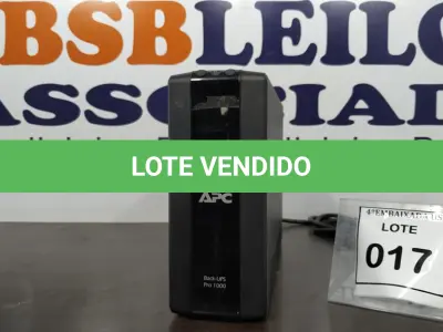LOTE 017 - 01 APC UPS UNIT. (NO ESTADO EM QUE SE ENCONTRA. SUJEITO A AVARIAS OCULTAS/VISÍVEIS.)  3B1221X14980